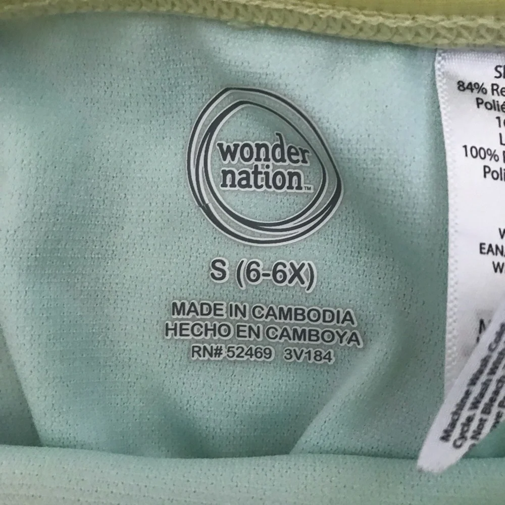 Wonder Nation Mint Green Kids Top - S (6-6X)